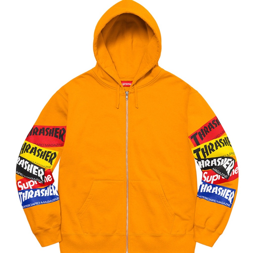 Supreme®/Thrasher® Multi Logo Zip Up Hooded Sweatshirt